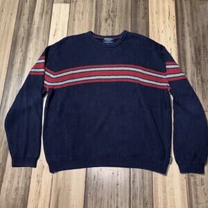 American Eagle Men's XXL 2x Navy Sweater Y2K Vintage Style Crew Neck Long Sleeve